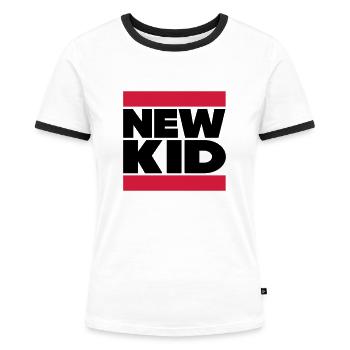 New Kid im Dubstep Look - Frauen Kontrast-T-Shirt - Weiß/Schwarz - Vorne - Selfina (174cm)