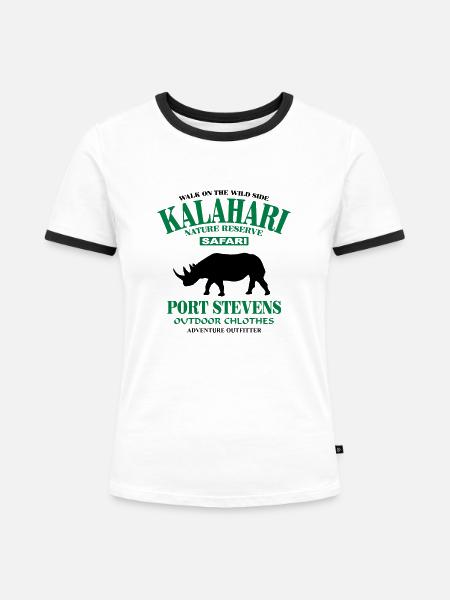 Kalahari Rhino - Frauen Kontrast-T-Shirt - Weiß/Schwarz
