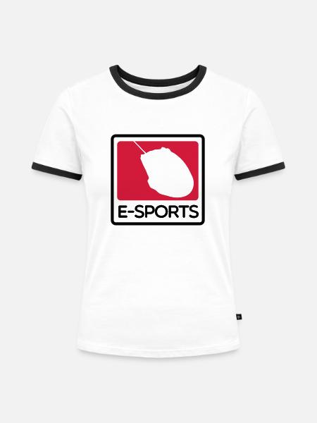 e-sports - Frauen Kontrast-T-Shirt - Weiß/Schwarz