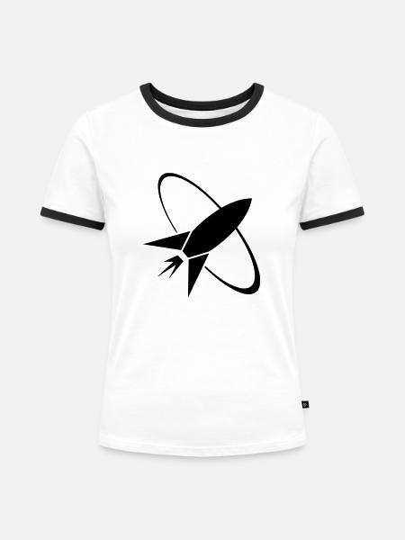 manobalogo - Frauen Kontrast-T-Shirt - Weiß/Schwarz