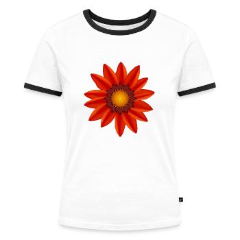 Blume - Frauen Kontrast-T-Shirt - Weiß/Schwarz - Vorne - Selfina (174cm)