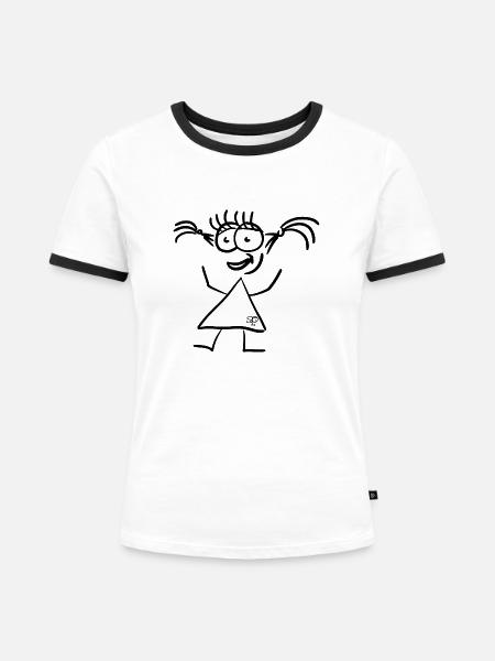 Die kleinste Größte - Frauen Kontrast-T-Shirt - Weiß/Schwarz