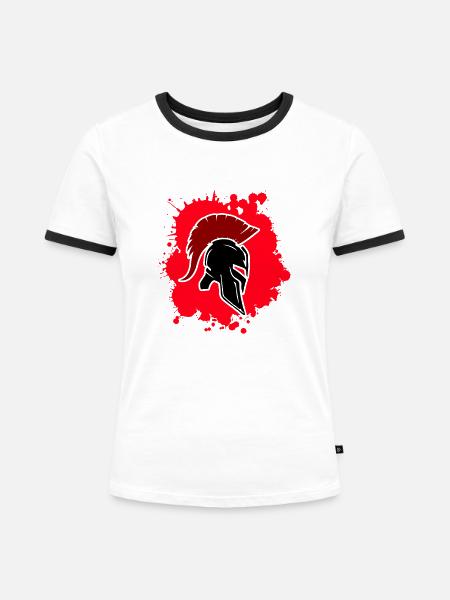 sparta blood - Frauen Kontrast-T-Shirt - Weiß/Schwarz