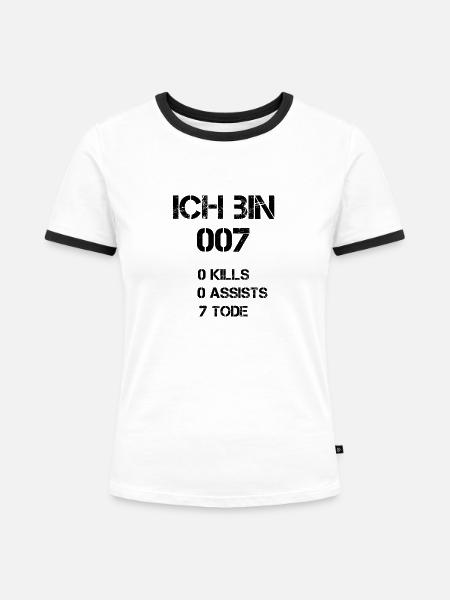 Ich bin Gamer - Frauen Kontrast-T-Shirt - Weiß/Schwarz