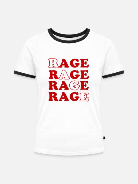 Wut Illustration - Frauen Kontrast-T-Shirt - Weiß/Schwarz