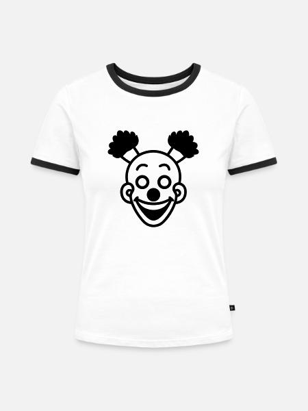Clown - Frauen Kontrast-T-Shirt - Weiß/Schwarz