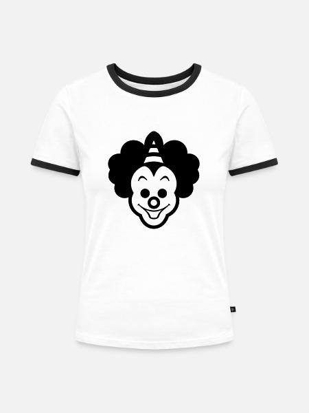 Clown - Frauen Kontrast-T-Shirt - Weiß/Schwarz