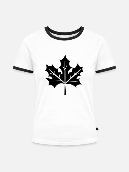 Stechpalme - Frauen Kontrast-T-Shirt - Weiß/Schwarz