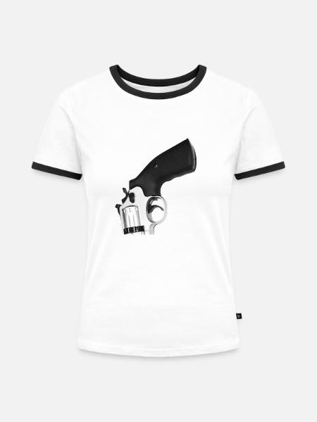 THQ Wumme - Frauen Kontrast-T-Shirt - Weiß/Schwarz