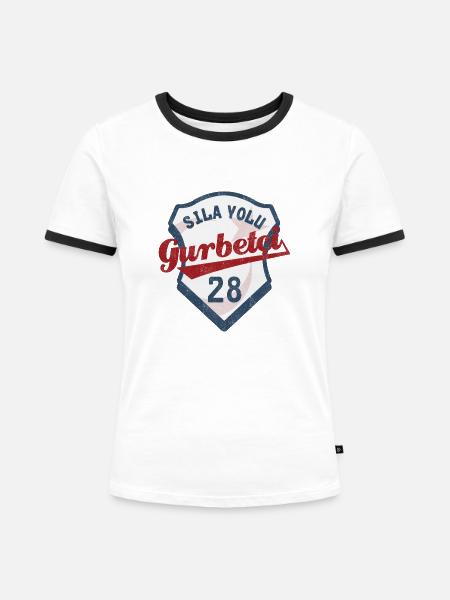 Giresun - Frauen Kontrast-T-Shirt - Weiß/Schwarz