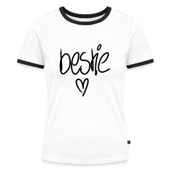 Bestie - Frauen Kontrast-T-Shirt - Weiß/Schwarz - Vorne - Selfina (174cm)