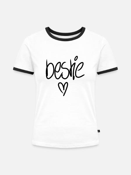 Bestie - Frauen Kontrast-T-Shirt - Weiß/Schwarz