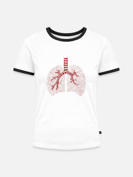 Lunge - Frauen Kontrast-T-Shirt - Weiß/Schwarz