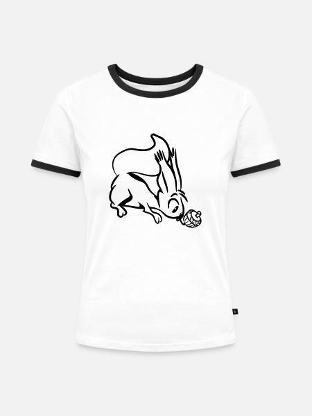 Eichhörmchen süss witzig - Frauen Kontrast-T-Shirt - Weiß/Schwarz