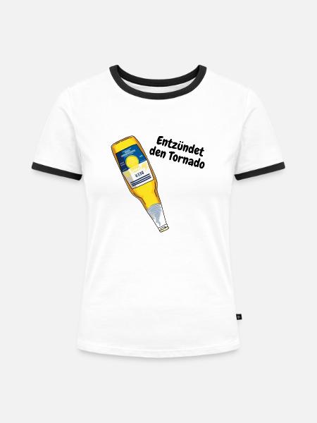 Entzündet den Tornado - Frauen Kontrast-T-Shirt - Weiß/Schwarz