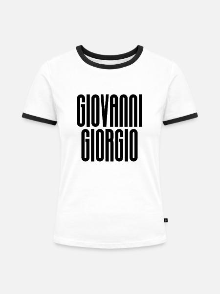 Giovanni Giorgio - Frauen Kontrast-T-Shirt - Weiß/Schwarz