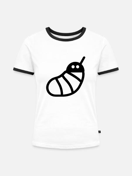 Raupe - Frauen Kontrast-T-Shirt - Weiß/Schwarz