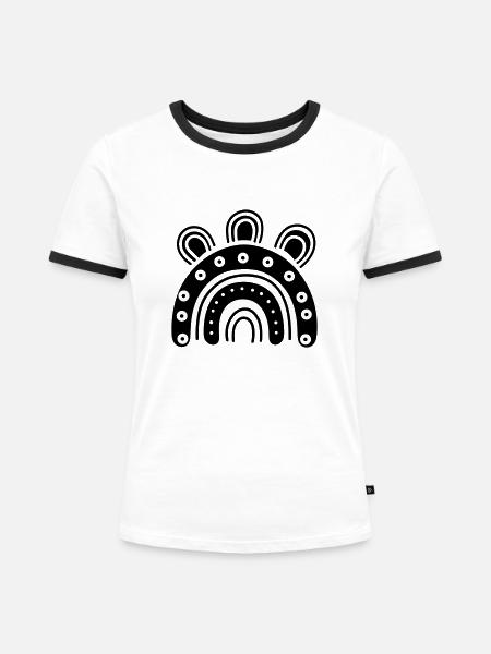 Regenbogen - Frauen Kontrast-T-Shirt - Weiß/Schwarz