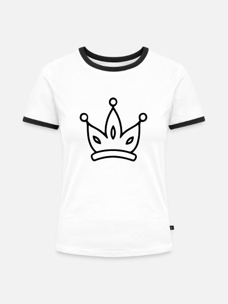 Diadem - Frauen Kontrast-T-Shirt - Weiß/Schwarz