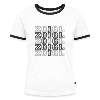Zoigl Matrix - Frauen Kontrast-T-Shirt - Weiß/Schwarz - Vorne - Selfina (174cm)