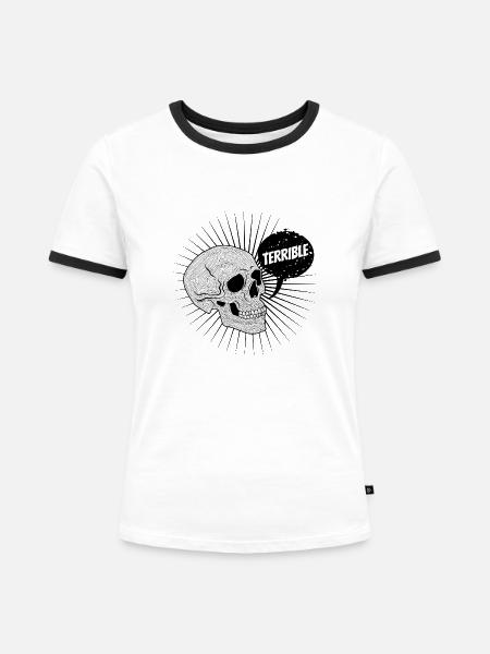 Die schrecklichen Freunde - Frauen Kontrast-T-Shirt - Weiß/Schwarz