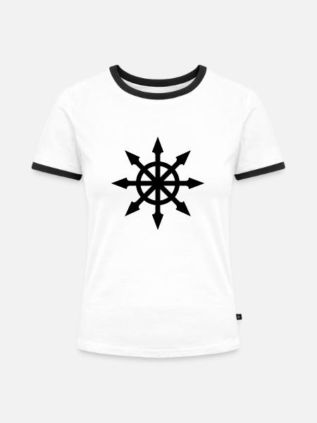 chaos pfeile - Frauen Kontrast-T-Shirt - Weiß/Schwarz