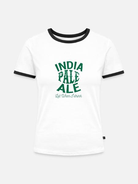IPA INDIAN PALE - Frauen Kontrast-T-Shirt - Weiß/Schwarz