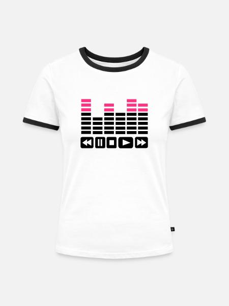 Equalizer Play - Frauen Kontrast-T-Shirt - Weiß/Schwarz