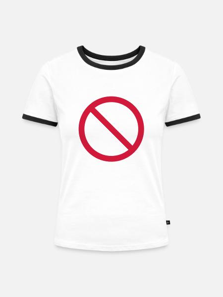 VERBOT - Frauen Kontrast-T-Shirt - Weiß/Schwarz