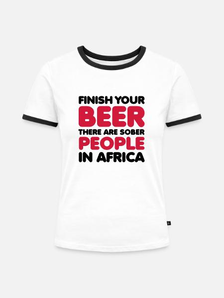 Beer - Frauen Kontrast-T-Shirt - Weiß/Schwarz