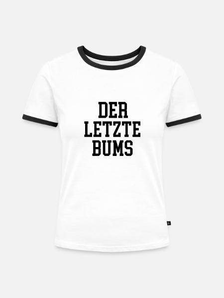bums - Frauen Kontrast-T-Shirt - Weiß/Schwarz