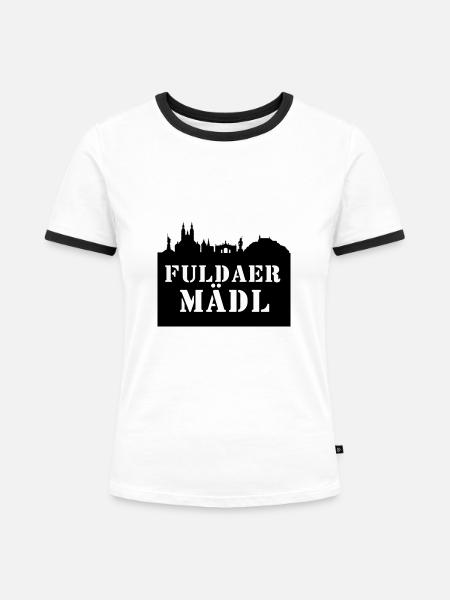 Fuldaer Mädl - Frauen Kontrast-T-Shirt - Weiß/Schwarz