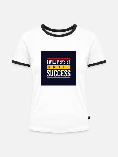 Succes - Frauen Kontrast-T-Shirt - Weiß/Schwarz