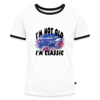 Traktor - Frauen Kontrast-T-Shirt - Weiß/Schwarz - Vorne - Selfina (174cm)