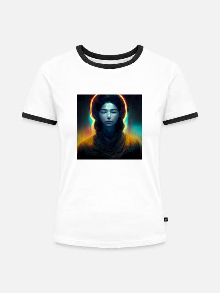 Spirituelles Erwachen - Frauen Kontrast-T-Shirt - Weiß/Schwarz