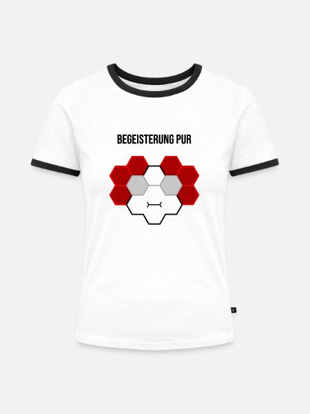 Begeisterung pur - Frauen Kontrast-T-Shirt - Weiß/Schwarz