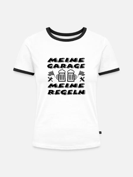 Garage - Frauen Kontrast-T-Shirt - Weiß/Schwarz