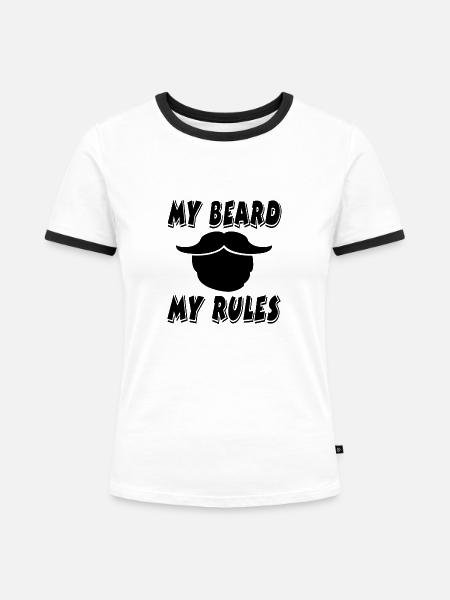 Bart - Frauen Kontrast-T-Shirt - Weiß/Schwarz