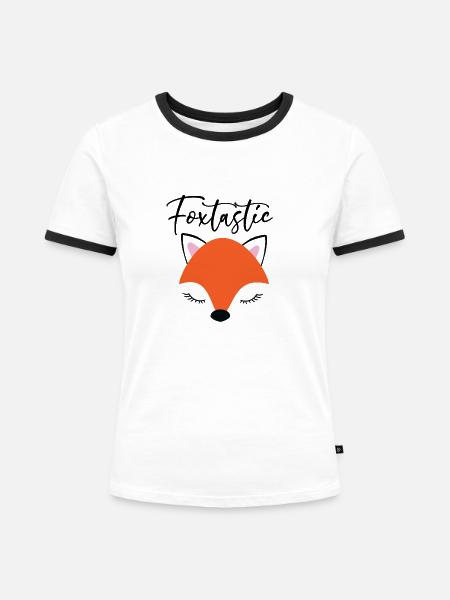 Foxtastic Fuchs Füchsin Geschenk - Frauen Kontrast-T-Shirt - Weiß/Schwarz
