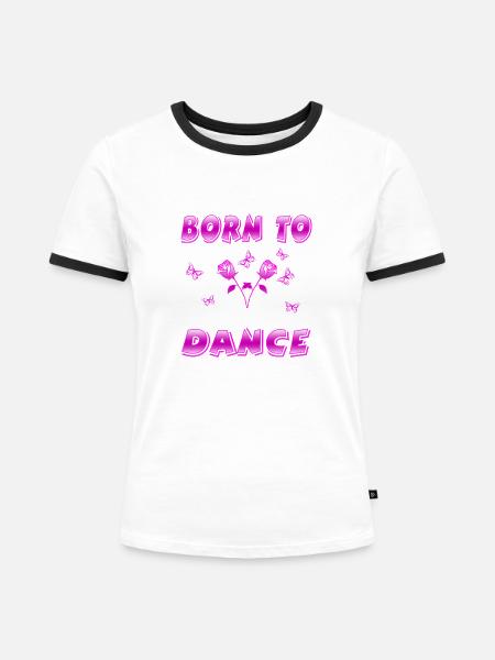 Tanzen - Frauen Kontrast-T-Shirt - Weiß/Schwarz