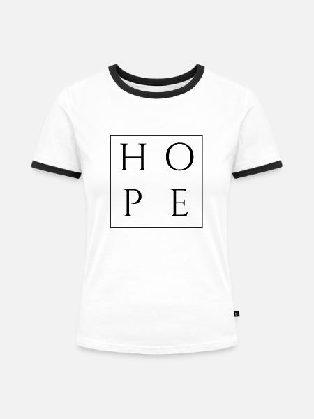 Hoffe blk - Frauen Kontrast-T-Shirt - Weiß/Schwarz