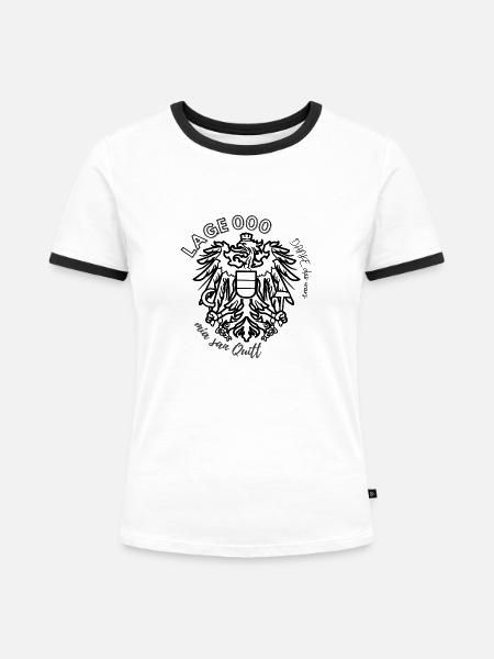 Abrüstung Bundesheer - Frauen Kontrast-T-Shirt - Weiß/Schwarz