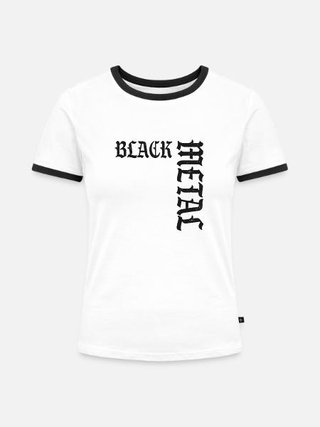 Black Metal Retro - Frauen Kontrast-T-Shirt - Weiß/Schwarz