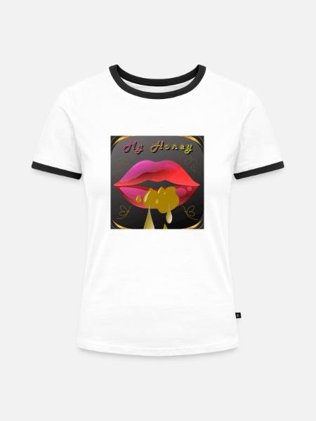 My Honey - Frauen Kontrast-T-Shirt - Weiß/Schwarz