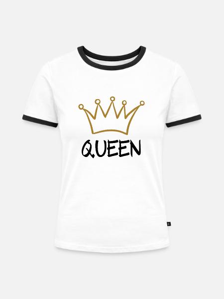 Queen 1 - Frauen Kontrast-T-Shirt - Weiß/Schwarz