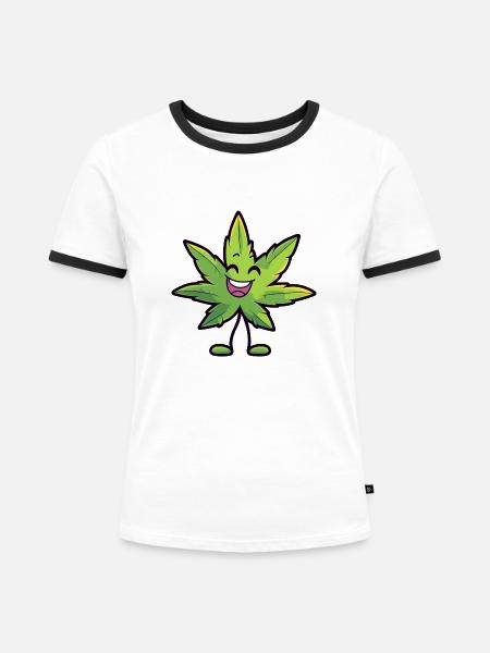 Cannaman - Frauen Kontrast-T-Shirt - Weiß/Schwarz
