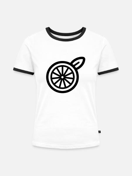 Zitrone - Frauen Kontrast-T-Shirt - Weiß/Schwarz