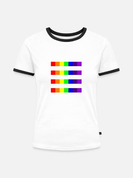 10X10 Raster 06 - Frauen Kontrast-T-Shirt - Weiß/Schwarz
