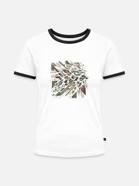 Taktischer Schlag - Frauen Kontrast-T-Shirt - Weiß/Schwarz