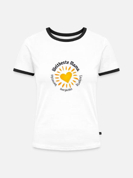 Weltbeste Mama - Frauen Kontrast-T-Shirt - Weiß/Schwarz